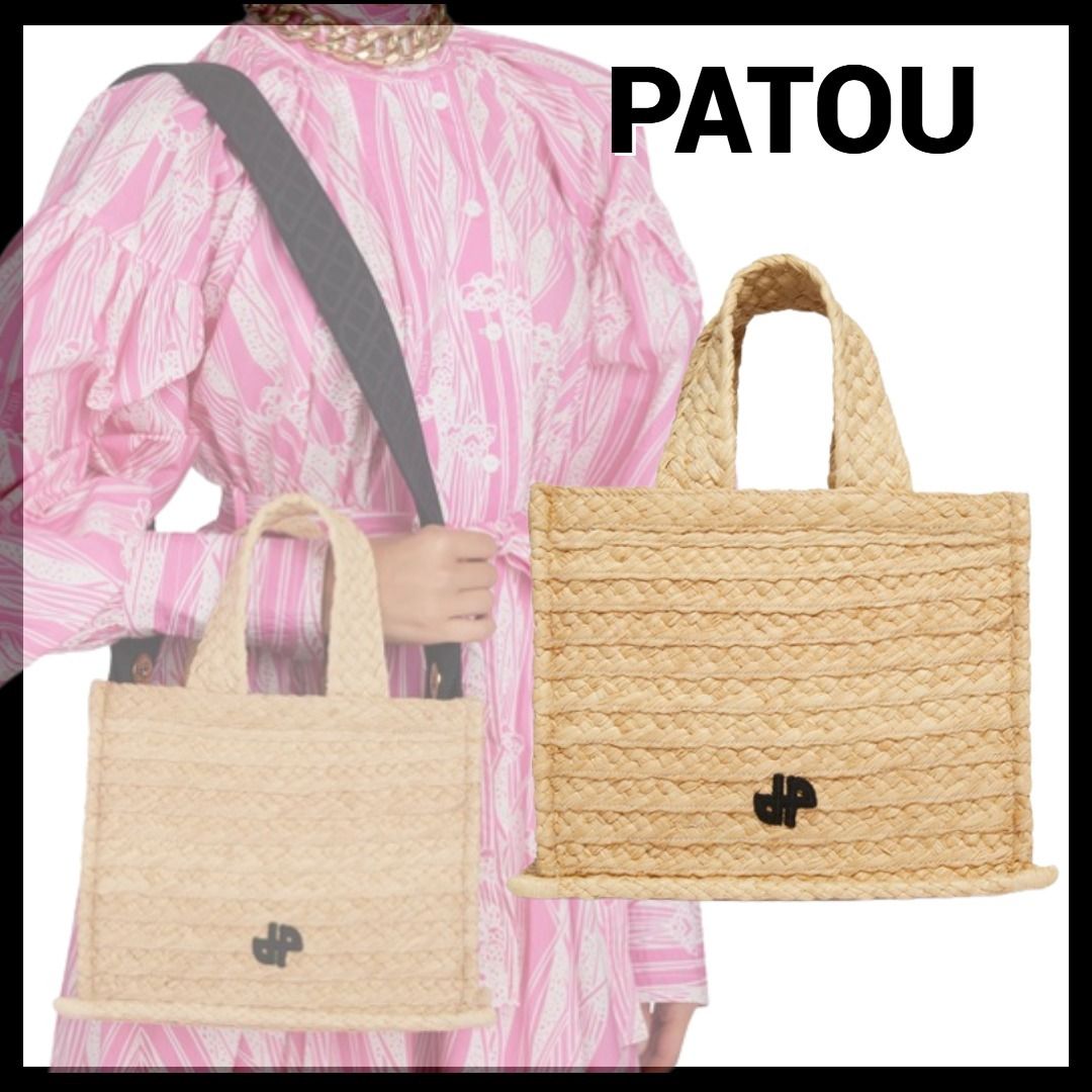 国内発送☆PATOU☆パトゥ ロゴ ラフィア スモール トートバッグ (PATOU