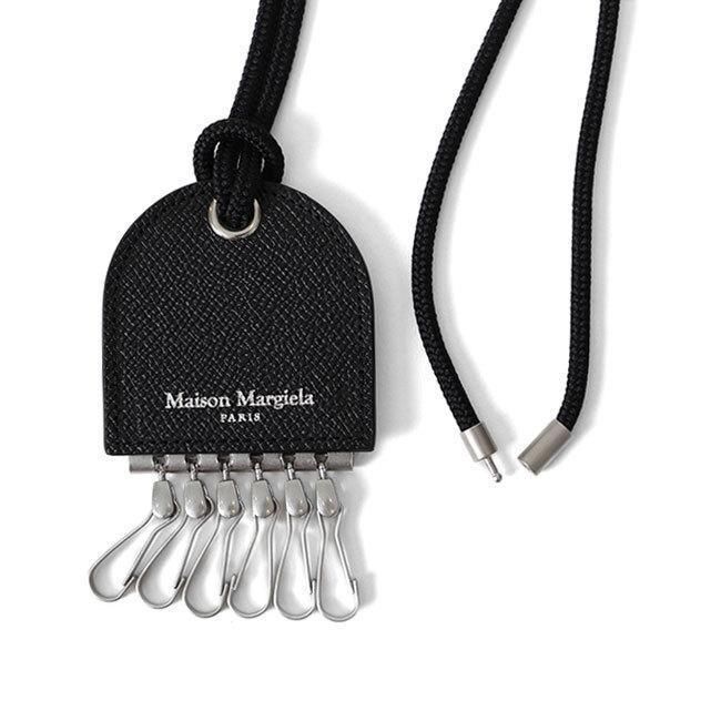即発 ○ Maison Margiela ネックレス 黒 革 キーリング 鍵