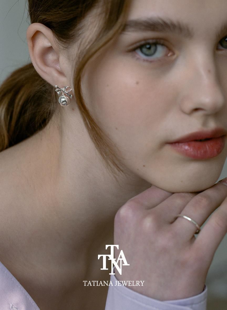 【TATIANA】LOVELY RIBBON BELL EARRING★ピアス★送料無料★2色 TATIANA】(Silver925) Lovely Ribbon Bell Earring ピアス