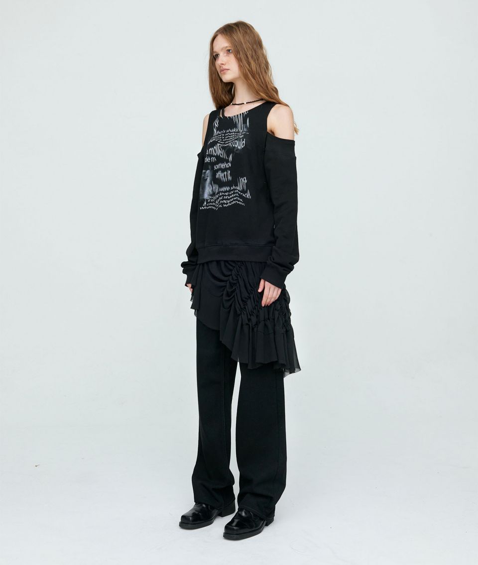 NACHE ナチェ トレーナー BARE SWEAT SHIRT BLACK