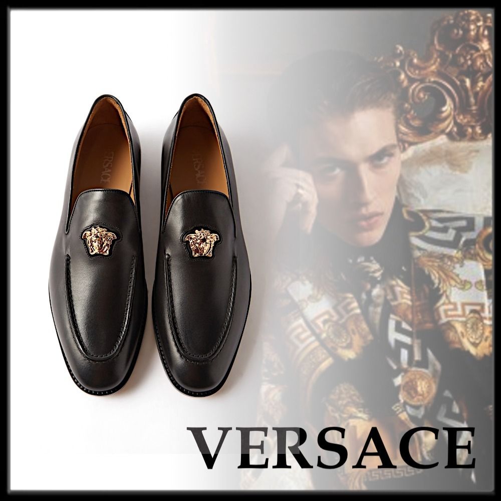 ☆大人気☆ VERSACE ラ メドゥーサ レザー シューズ ブラック (VERSACE