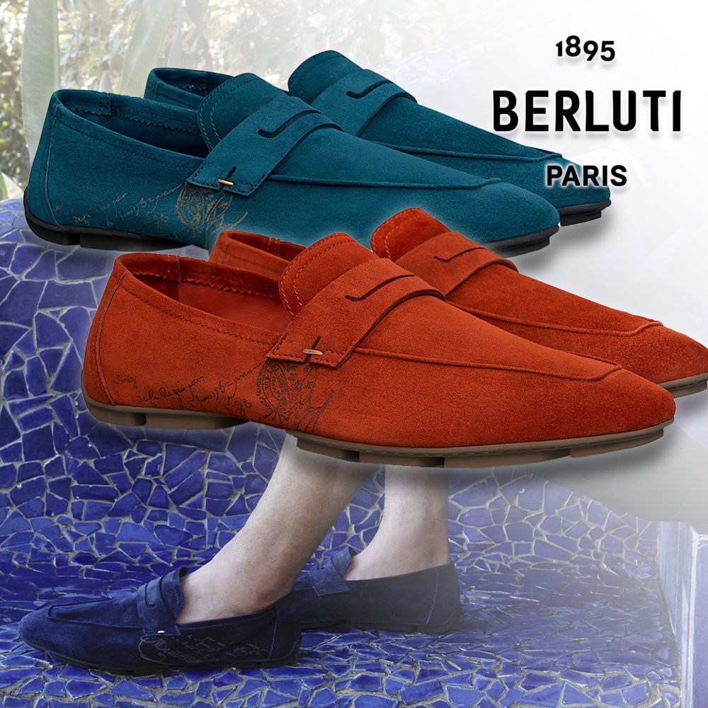 BERLUTI】Lorenzo ロレンツォ スクリット ヌバック ローファー