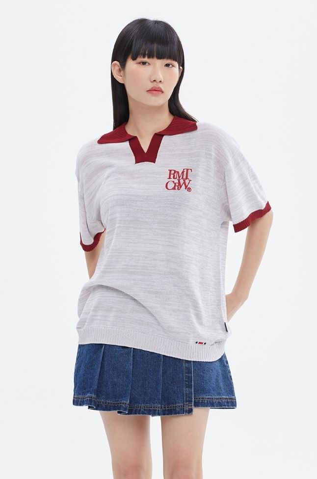 ★2022SS新作★ROMANTIC CROWN★RECENT LOGO POLO SHIRT ROMANTIC CROWN】22SS☆ RECENT LOGO POLO SHIRT (ROMANTIC