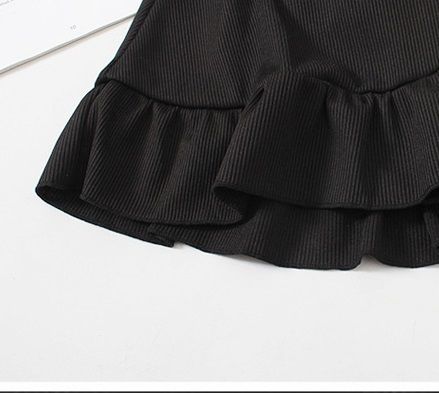 水着 シフォン パフスリーブ セパレート スイムウェア 黒 半袖 水着 シフォン パフスリーブ セパレート スイムウェア 黒 半袖