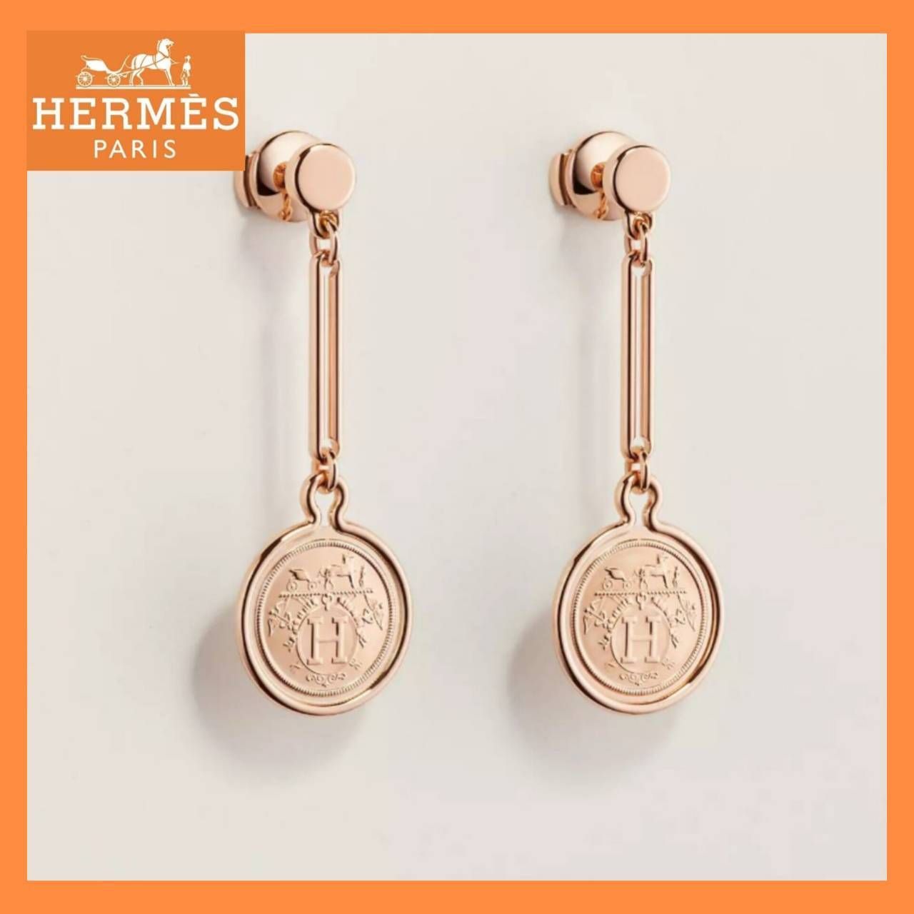 23SS☆】HERMES エルメス エクスリブリス ピアス ロゴ (HERMES/ピアス