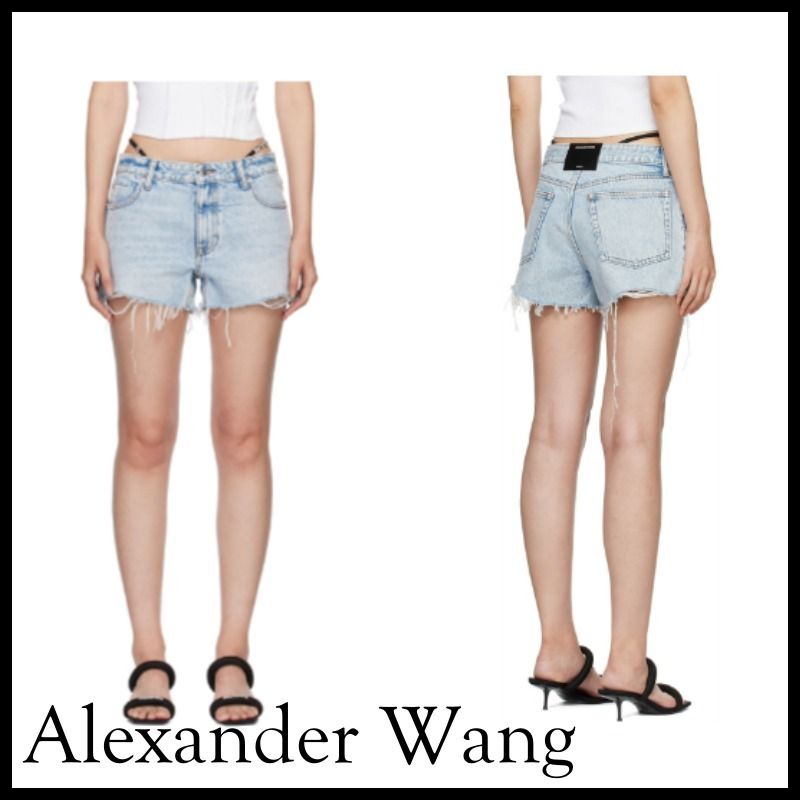 alexanderwang* Diamante ストラップ デニムショートパンツ (Alexander