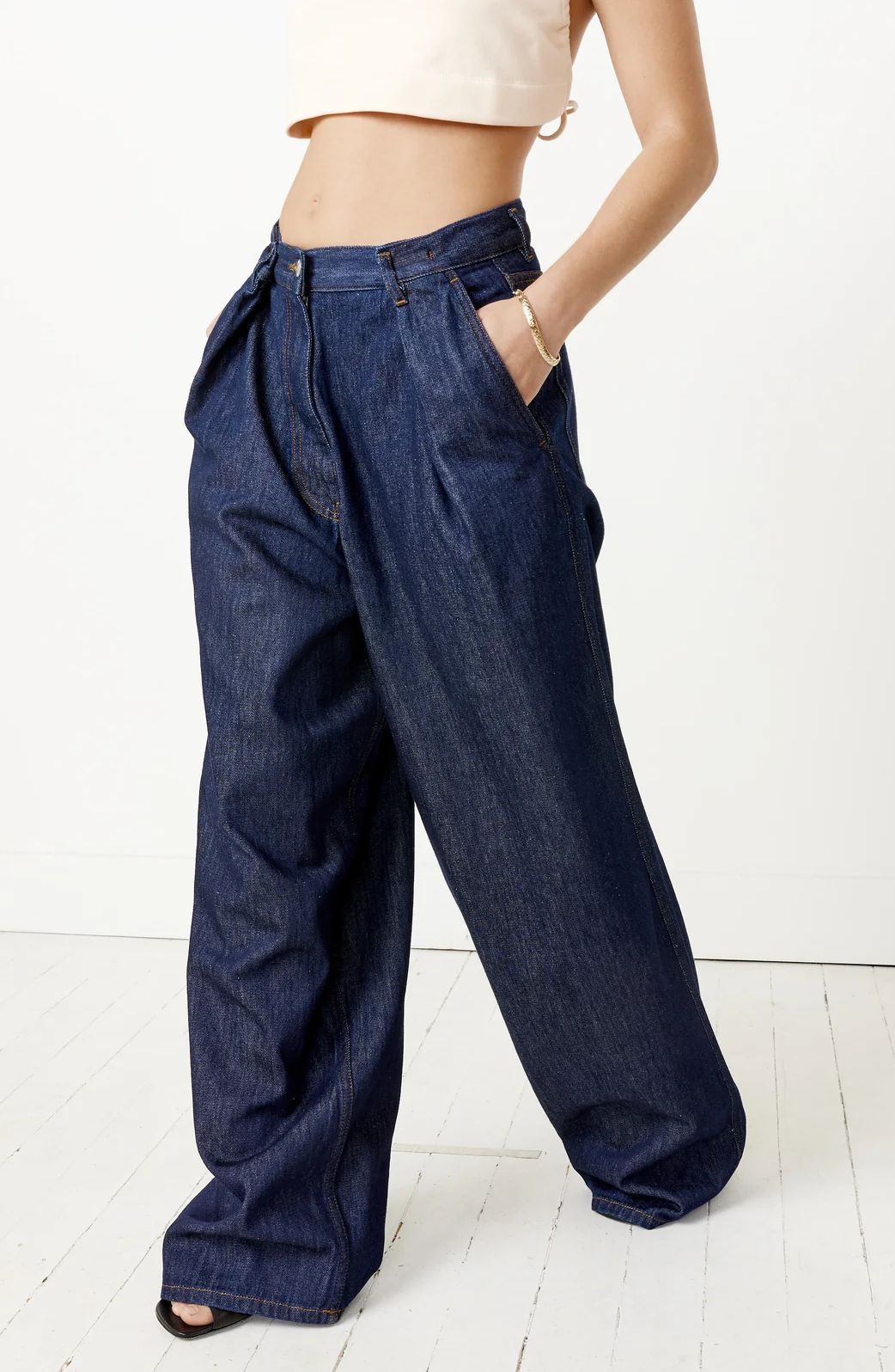 レディース*DRIES VAN NOTEN*ワイドレッグコデニム ジーンズ DRIES VAN NOTEN】SS23☆ワイドレッグ ジーンズ Indigo (Dries