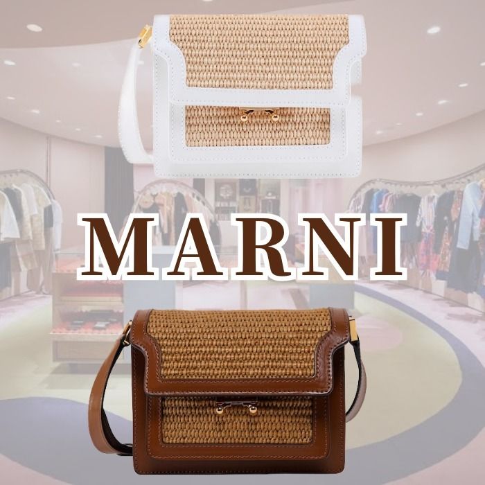 MARNI】ラフィア レザー ショルダーバッグ (MARNI/ショルダーバッグ