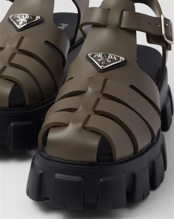 PRADA プラダ ラバーサンダル メンズ トライアングルロゴ (PRADA
