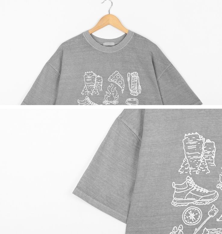 【BAON】[unisex] Howa Printing Pigment Short Sleeve Tee BAON】[unisex] Howa Printing Pigment Short Sleeve Tee (BAON