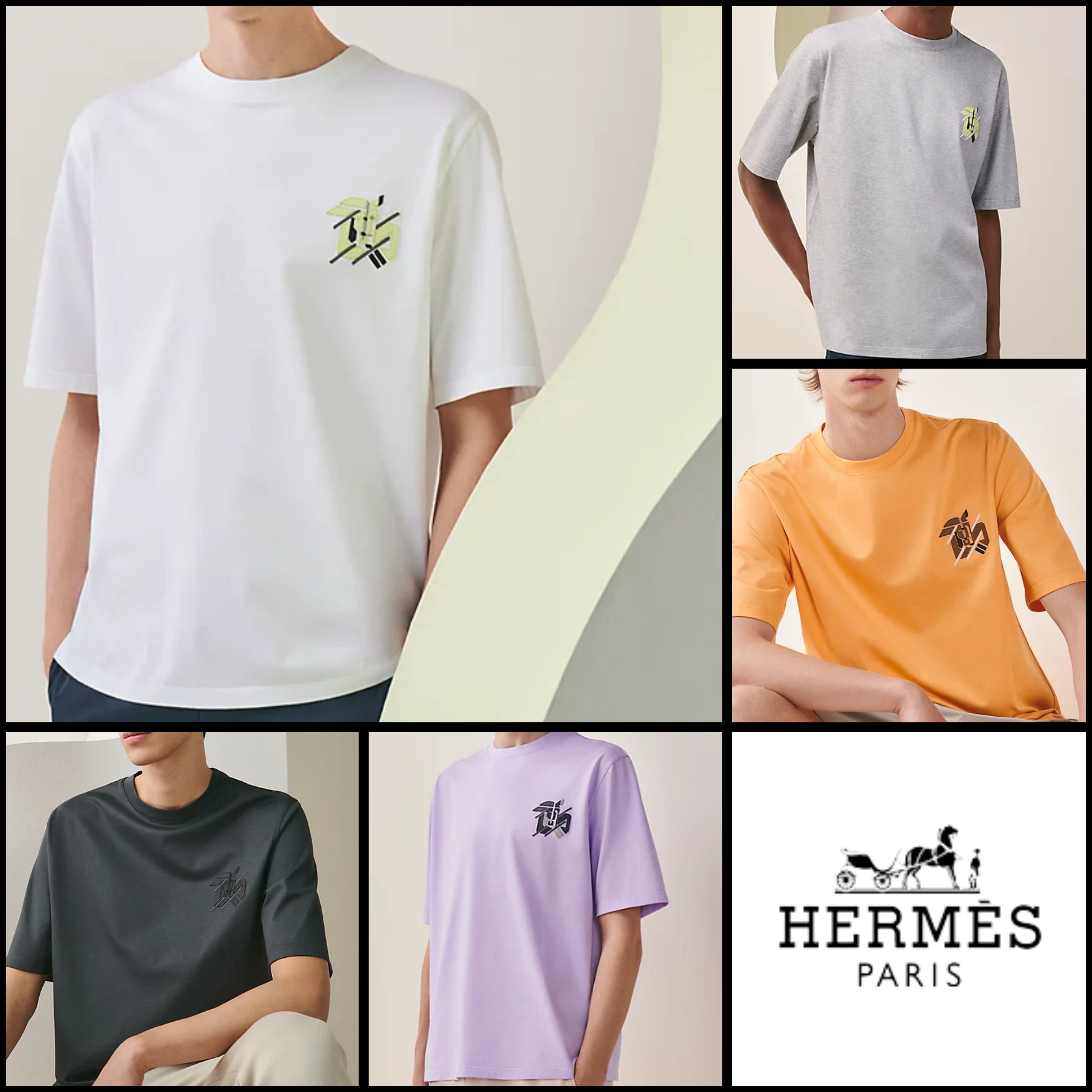 直営店！【HERMES エルメス】 レザーディテール付きTシャツ 半袖 ...