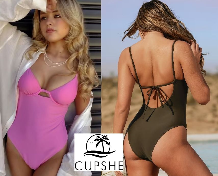 SALE`【シンプル後ろリボン素敵☆】CUPSHE X STASSIE 水着 (CUPSHE