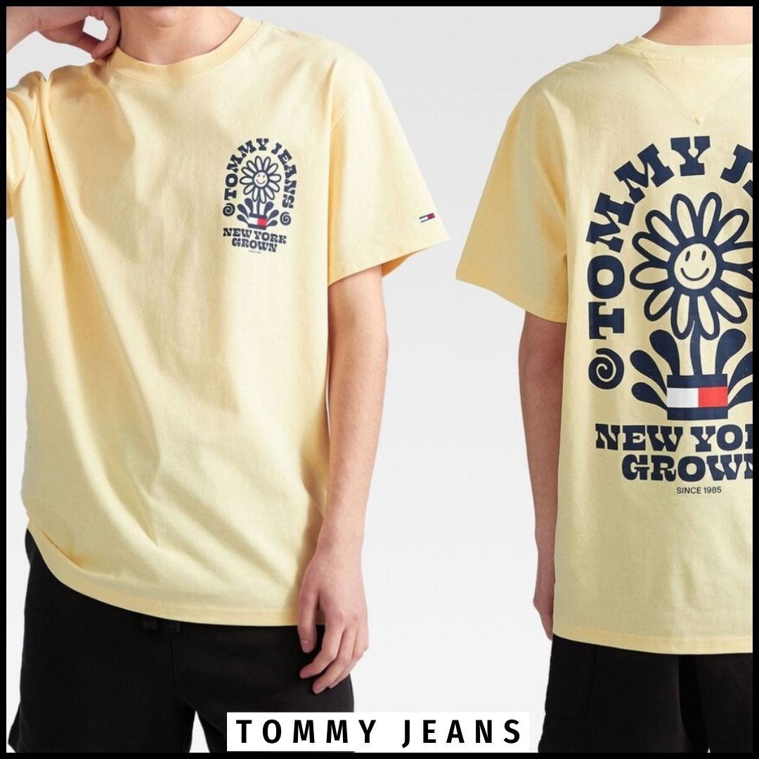 国内発送 TOMMY JEANS ホームグロウンTシャツ 綿100% 半袖 (Tommy