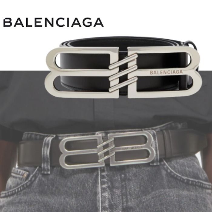 BALENCIAGA】BB レザーベルト ブラック (BALENCIAGA/ベルト) 94300978