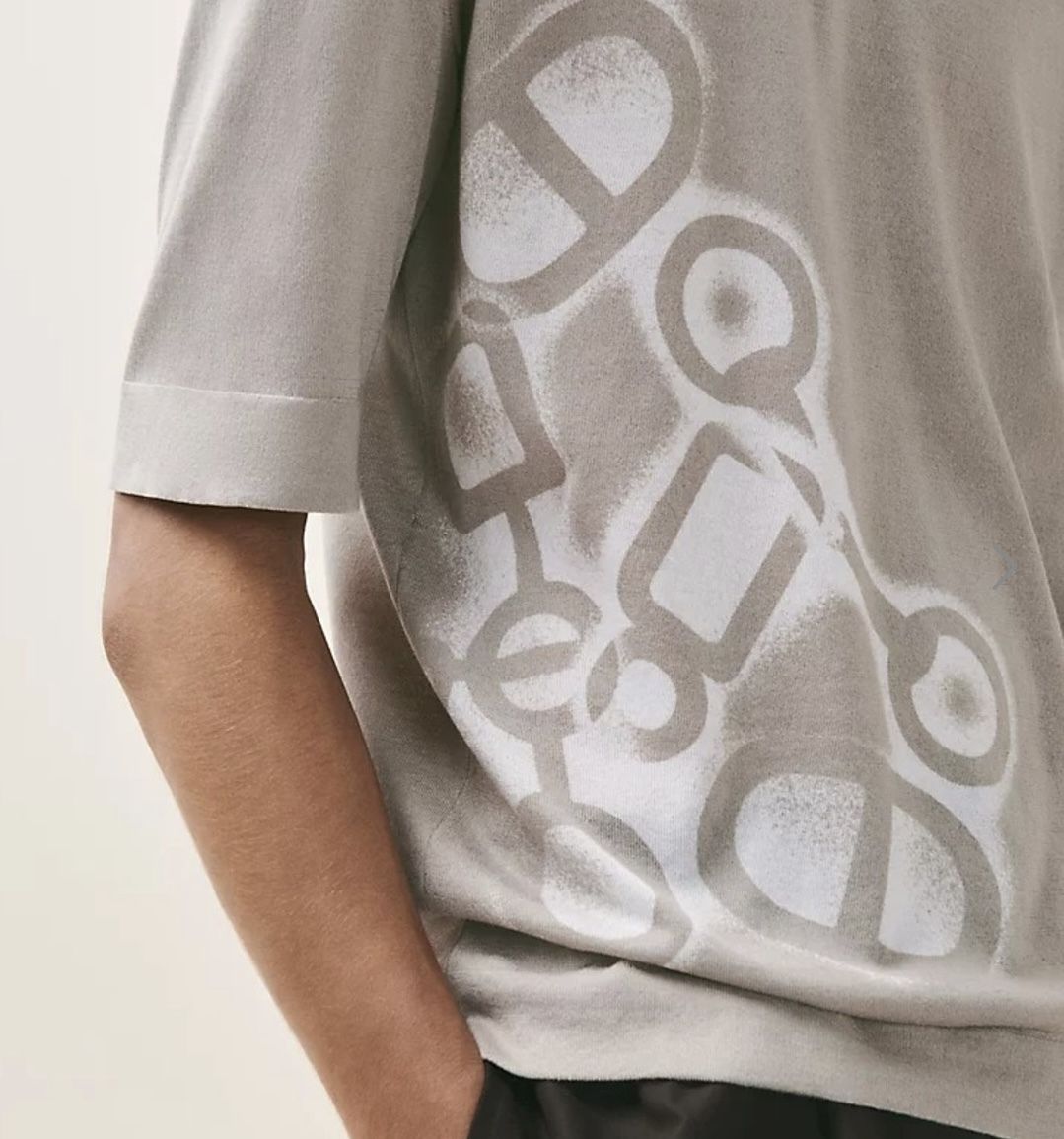 Hermesシンプル☆Maillons en Boucle AeroニットTシャツ Hermesシンプル☆Maillons en Boucle AeroニットTシャツ (HERMES