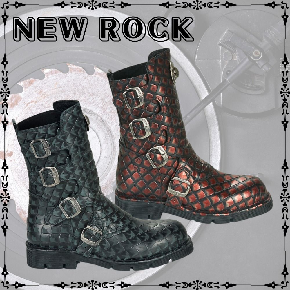 NEW ROCKパンクロック ショートブーツ 3cmヒールシューズ NEWROCK