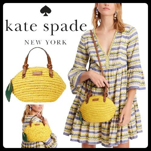 Kate Spade】Lemon Drop Straw 3D Crossbody Tote◇国内発送◇ (kate Kate Spade】Lemon Drop Straw 3D Crossbody Tote◇国内発送◇ (kate