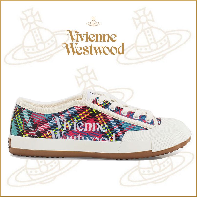 ☆vivienne westwood☆Animal Gym ロゴ スニーカー タータン柄