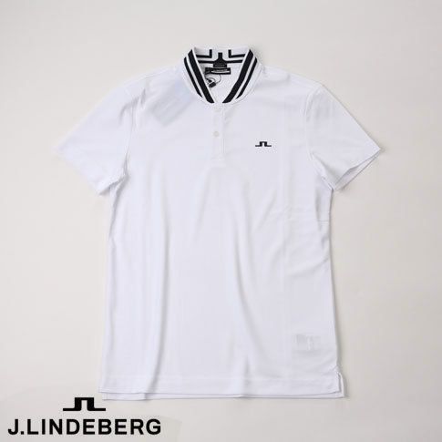 J.LINDEBERG GOLF JLロゴ ベースボールカラー ポロシャツ WHITE (J