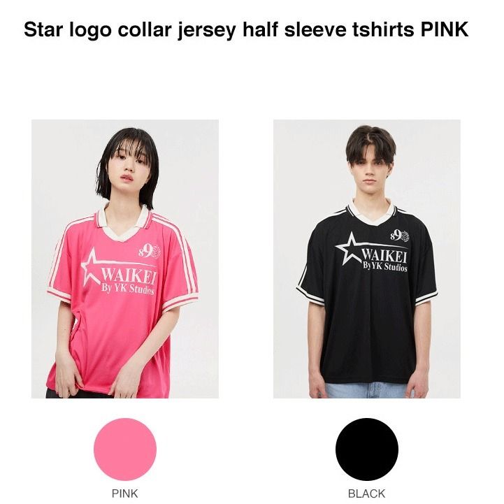 WAIKEI☆Star logo collar jersey half sleeve tshirts (Wai Kei/T