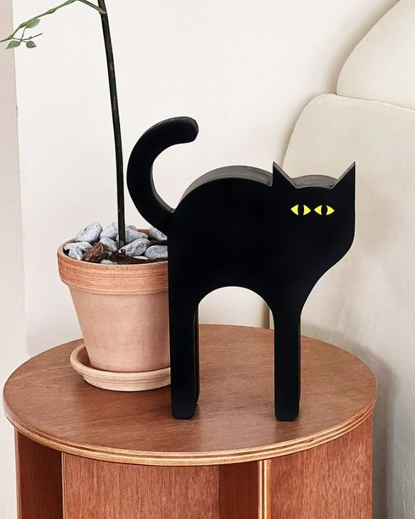 韓国雑貨 黒猫 オブジェ 小物 置物 装飾 インテリア 鑑賞