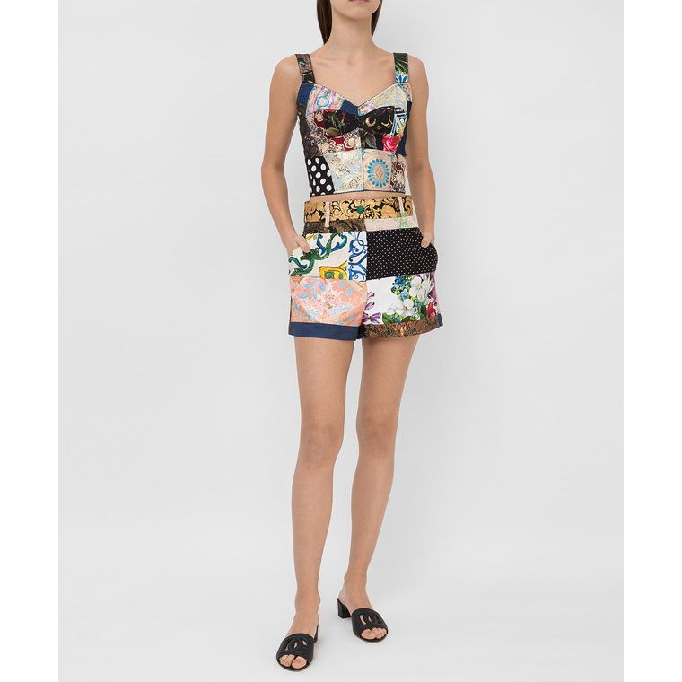 Dolce & Gabbana パッチワーク ショートパンツ マルチカラー Dolce & Gabbana パッチワーク ショートパンツ マルチカラー