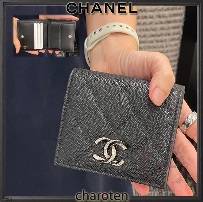 追跡付】小さめバッグに♡超限定♪希少デザイン折り財布 (CHANEL