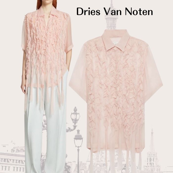 Dries Van Noten シースルー フリル シャツ (Dries Van Noten/ブラウス