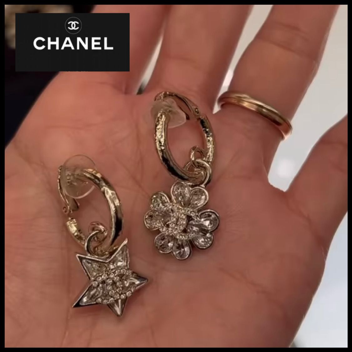 星とお花モチーフピアス【CHANEL】2023SS