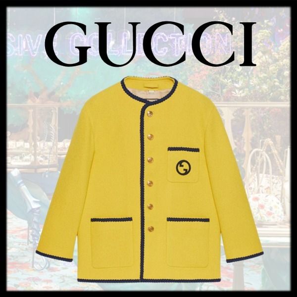 新作【GUCCI】エンブロイダリー付き レトロ ツイード ジャケット