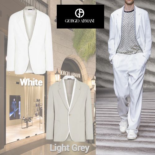 GIOEGIO ARMANI】シルクブレンドシングルツイルジャケット (GIORGIO