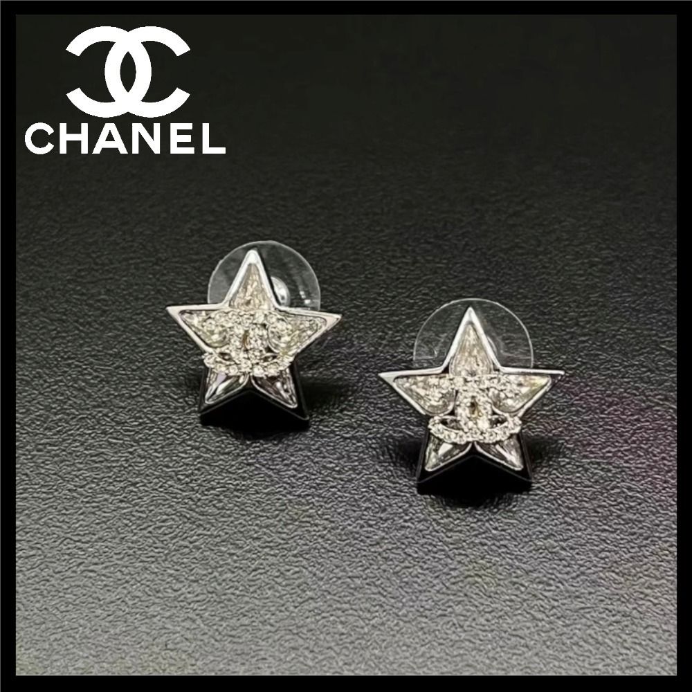 シンプルな星形と綺麗なロゴ☆】シャネル☆スター ピアス (CHANEL