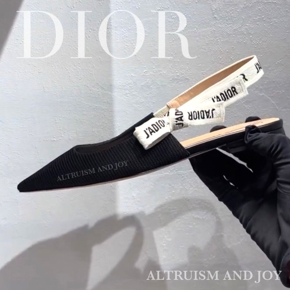 Dior☆バレリーナシューズ ロゴ アイレット メタルバックル ディオール バレッタ DIOR DIO(R)EVOLUTION BARRETTE メタル