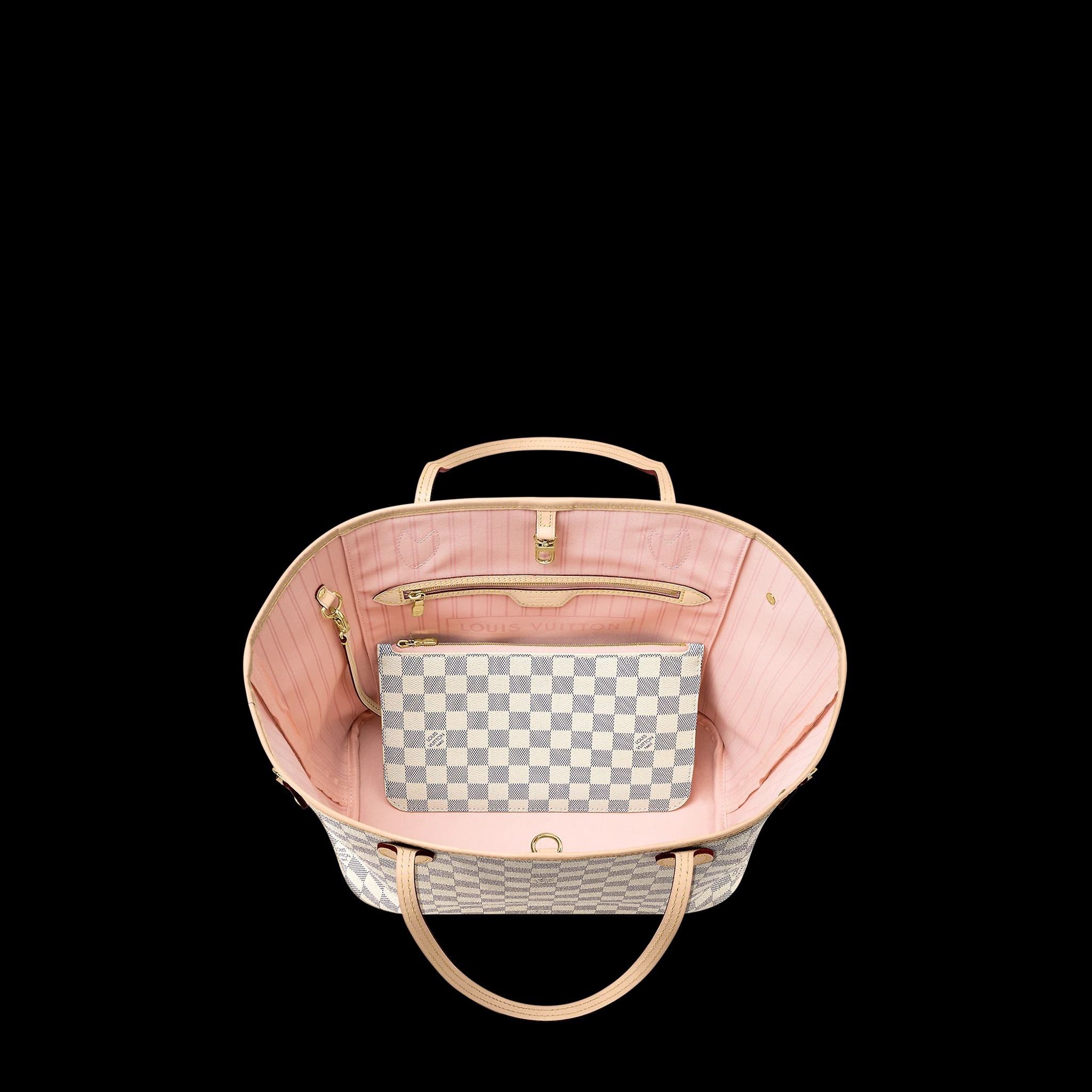 Louis Vuitton Neverfull Damier Azur MM Rose N41605 (Louis