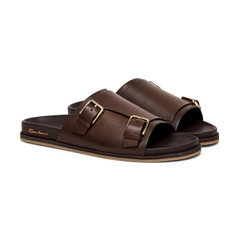 希少【SANTONI】ダブルバックル サンダル DUO】ダブルバックルサンダル（シューズ）｜SANTONI（サントーニ