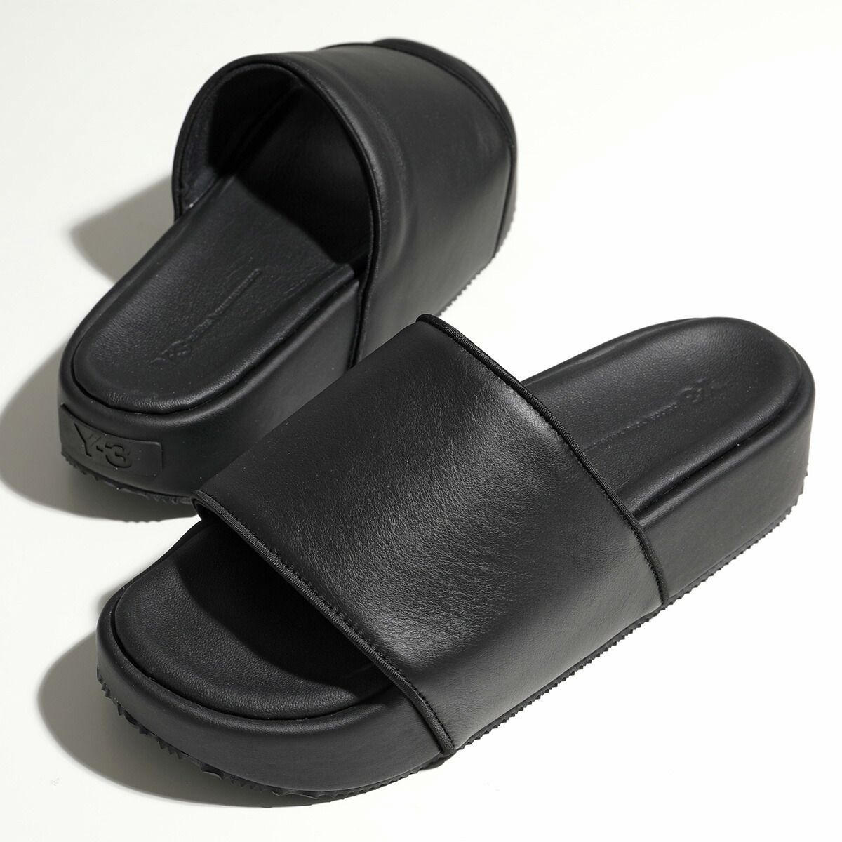 Y-3 スライドサンダル SLIDE FZ6403 レザー 厚底 (Y-3/シューズ