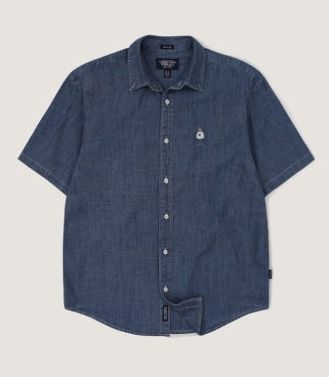 【韓国WHO.A.U フーアーユー】Steve Denim Short Sleeve Shirts Steve Denim Short Sleeve Shirts - 후아유닷컴
