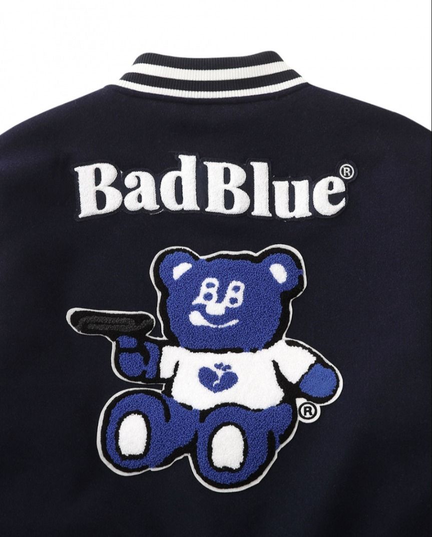 ☆23SS☆【Bad Blue】☆BadBear Varsity Jacke.t☆ (Bad Blue