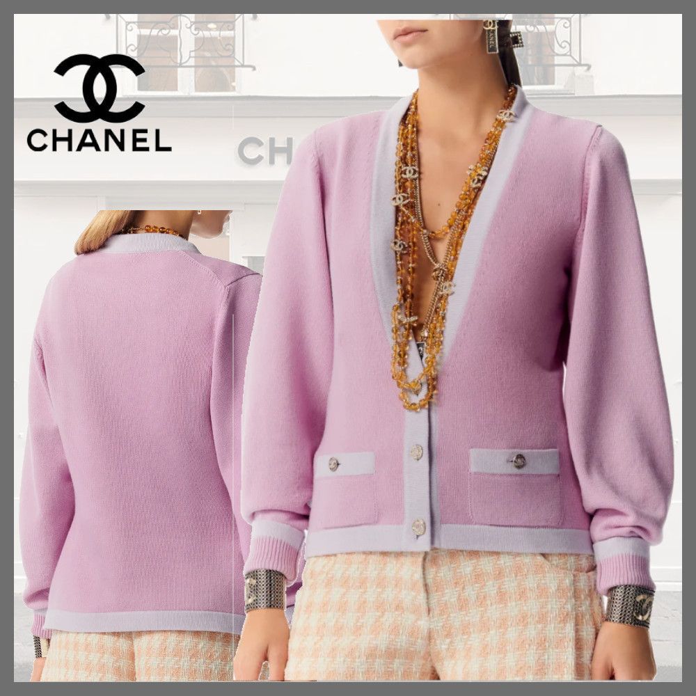 CHANEL☆カシミヤ 美品☆バイカラー☆ニットコート☆カーディガン