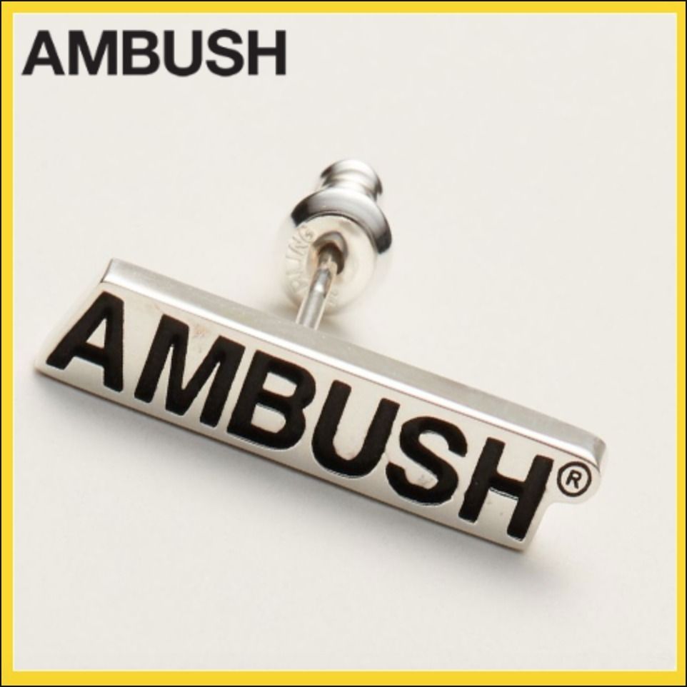 AMBUSH ロゴ ネームプレート シルバー (AMBUSH/ピアス
