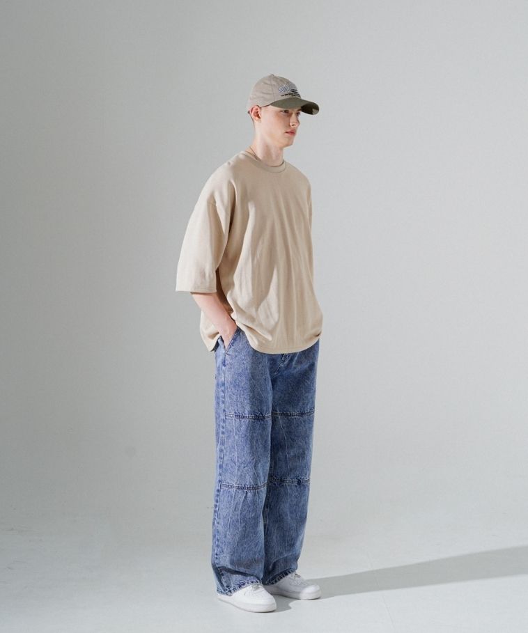 [ EZKATON ]★BLEACH WASHING WIDE DENIM PANTS EZKATON】23SS☆ Bleach Washing Wide Denim Pants (EZKATON