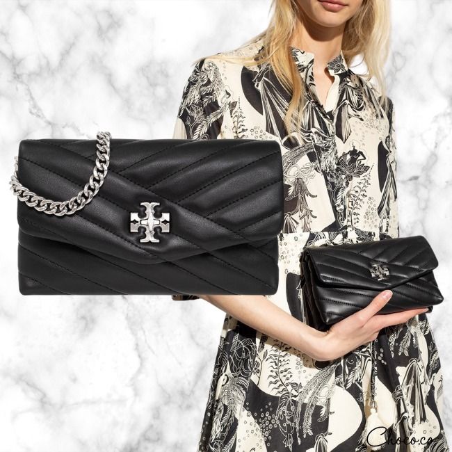 国内発送 ☆ TORY BURCH キラ シェブロン チェーンウォレット (Tory
