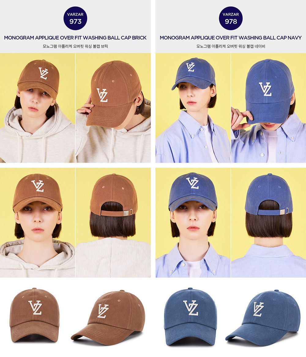 ☆VARZAR☆送料込 Monogram Applique Over Fit Washing Ball Cap