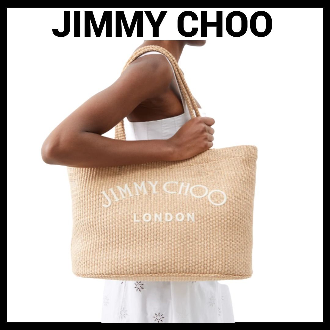 JIMMY CHOO☆ジミーチュウ ビーチ ラフィア トートバッグ 関税込