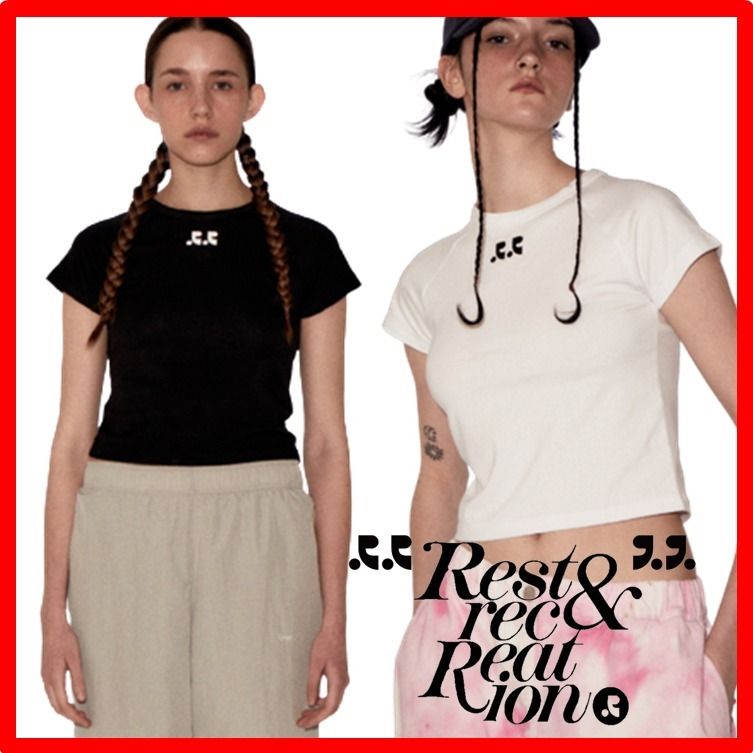 ☆韓国の人気☆【Rest&Recreation】☆RR LOGO CROP T-SHIR.T☆ (Rest