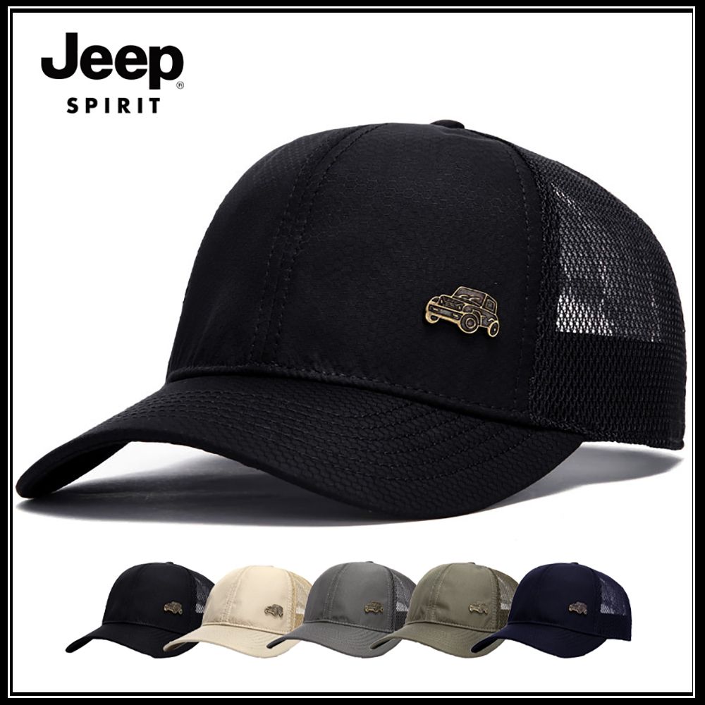 JEEP ベースボールキャップ シンプル メッシュ 調節可 男女兼用