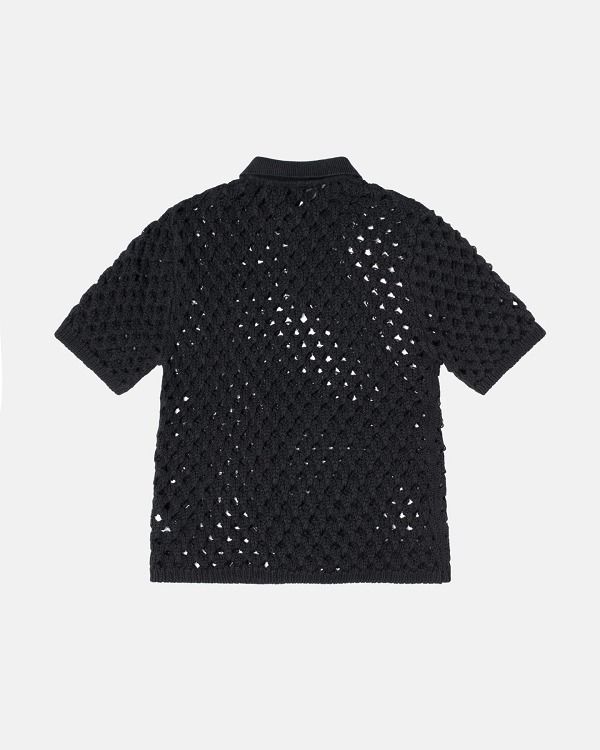 オシャレ☆【STUSSY】ビッグ メッシュ ポロ セーター Unisex (STUSSY