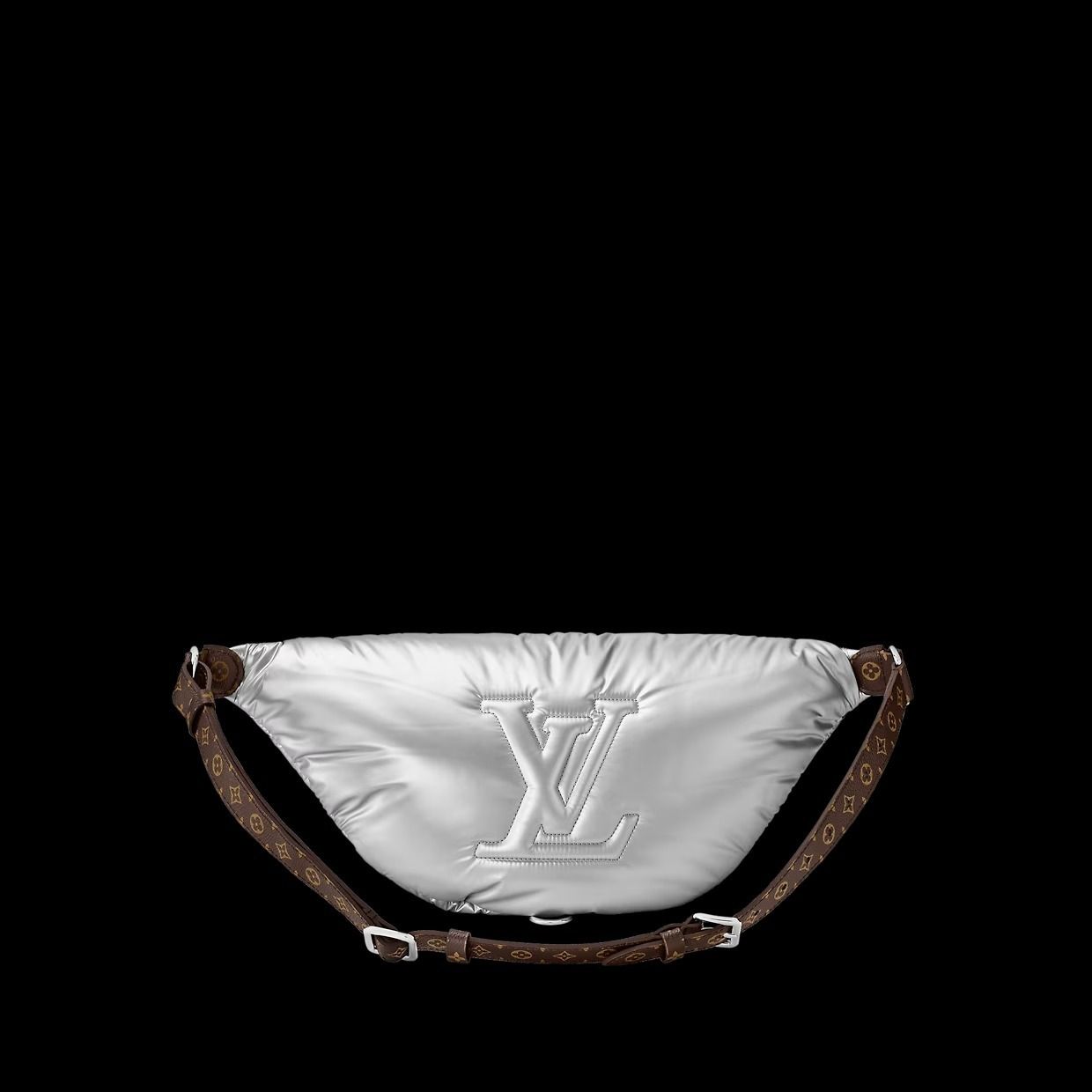 関税送料込 Louis Vuitton Maxi Bumbag Silver Louis Vuitton Bum Bag Sling Bag Maxi Silver Nylon for sale