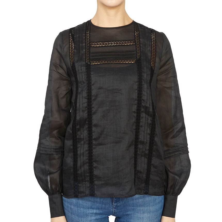 【未使用級】MAX&Co. MAXMARA 半袖 ブラウス レース シャツ 40 未使用級】MAX&Co MAXMARA マックスマーラ 半袖 ブラウス レース