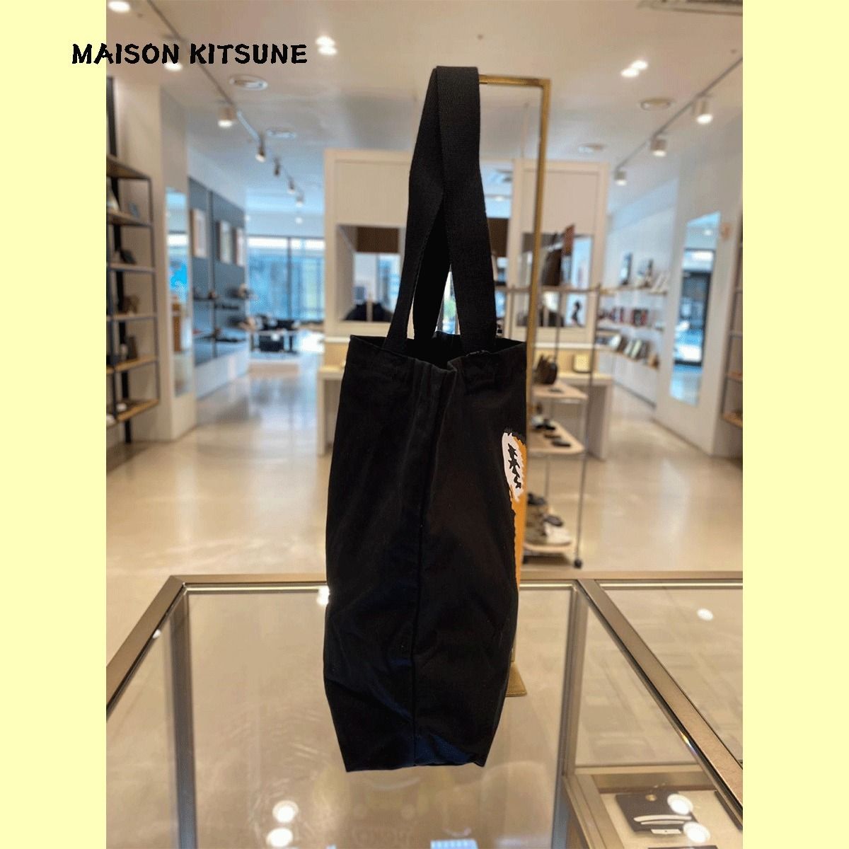 [MAISON KITSUNE]★フォックスヘッド エコバッグ★関税込 ☆ 送料・関税込 ☆ MAISON KITSUNE ☆ TOTE BAG FOX HEAD